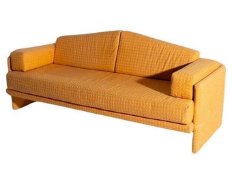 Vintage Italian Sofa in Yellow Fabric