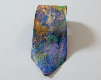 Corbata Vintage Canasta 100% seda con tonalidades de varios colores