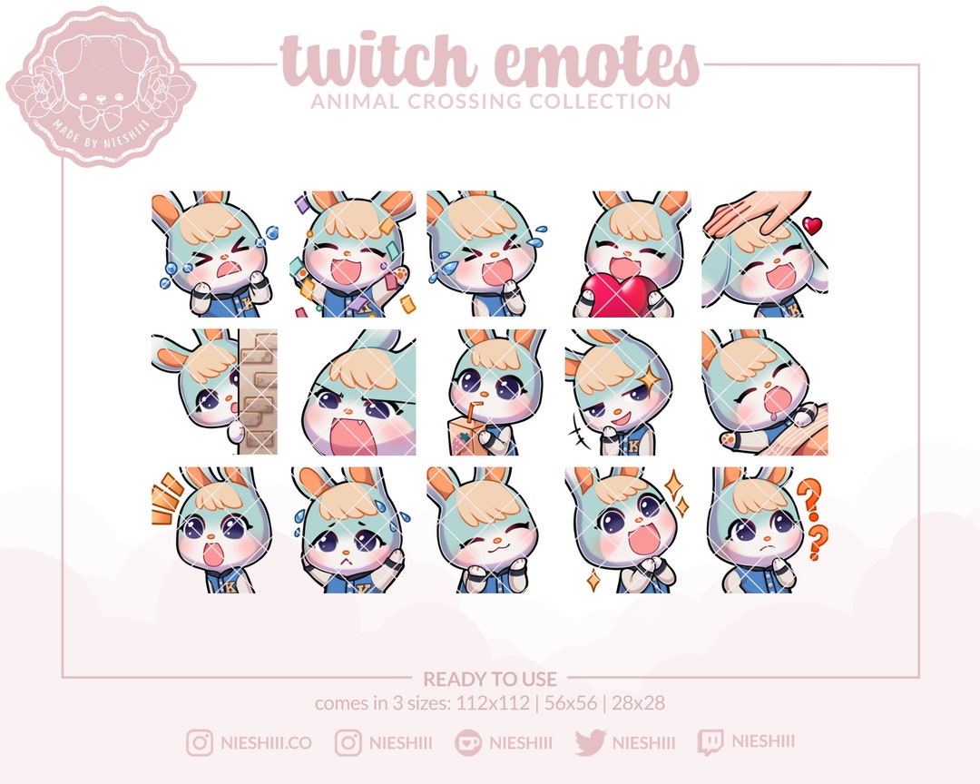Animal Crossing Twitch Emote / Kawaii Aesthetic / Streamer / Premade