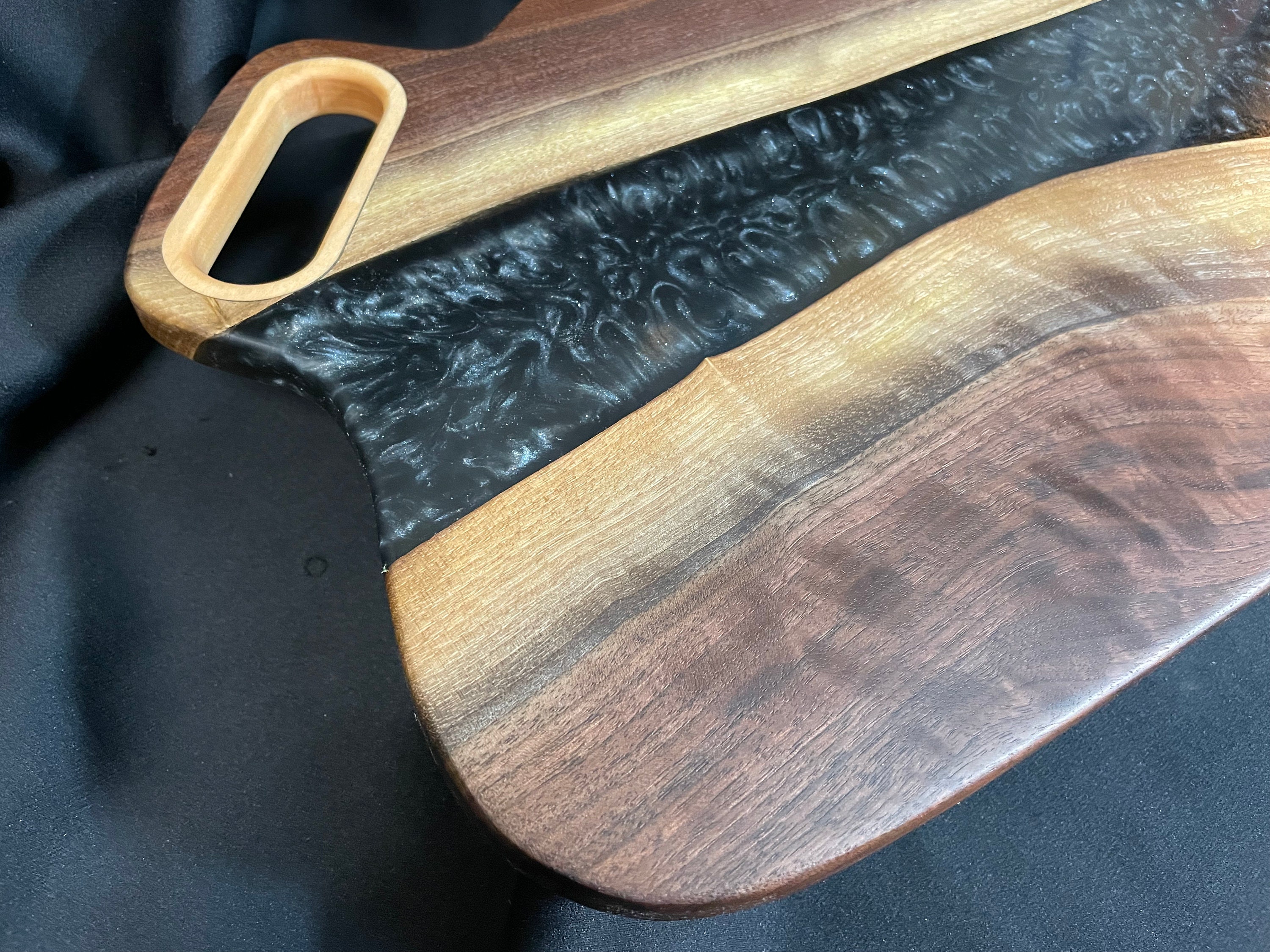 Black Resin River Charcuterie Board, 100% Locally Sourced Materials, Handmade MUST HAVE ITEM - Etsy
