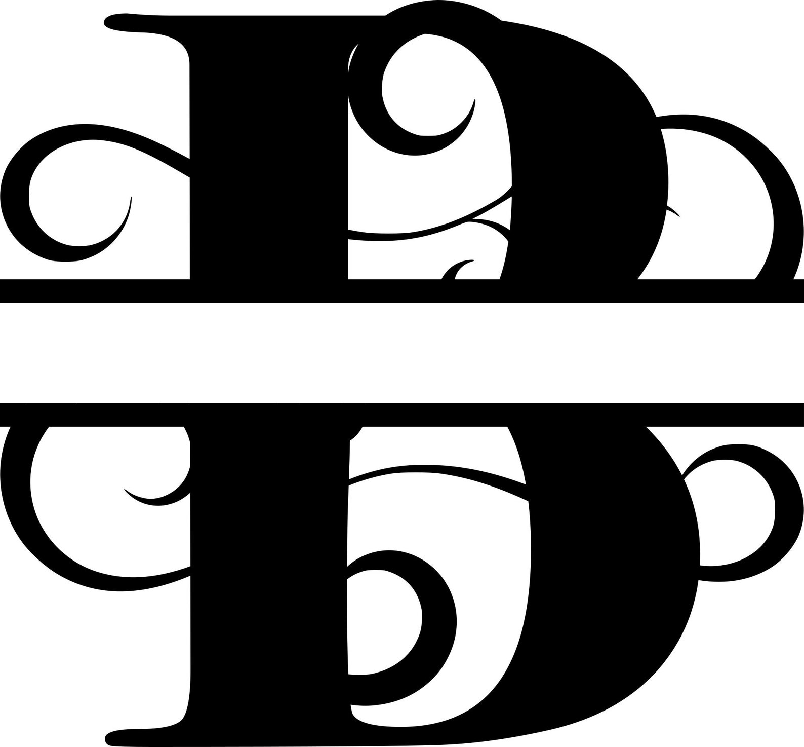 A-Z Alphabet Split Monogram SVG Split Alphabet SVG Svg Png - Etsy Canada