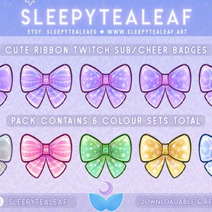 Cute Ribbon Twitch Sub & Cheer Badges