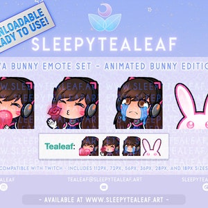Dva Overwatch Twitch Emotes (Geanimeerde Lork)