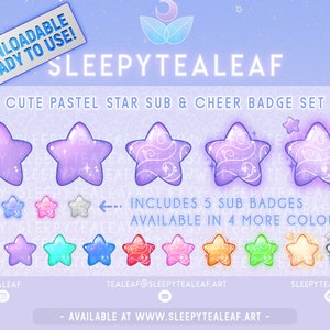 Pastel Star Twitch Sub & Cheer Badges