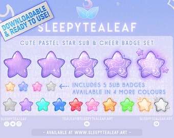 Pastel Star Twitch Sub & Cheer Badges