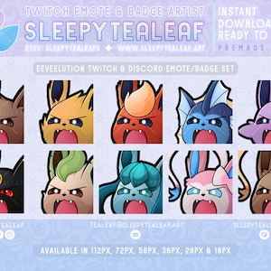 Eeveelution Twitch Emotes/Badges