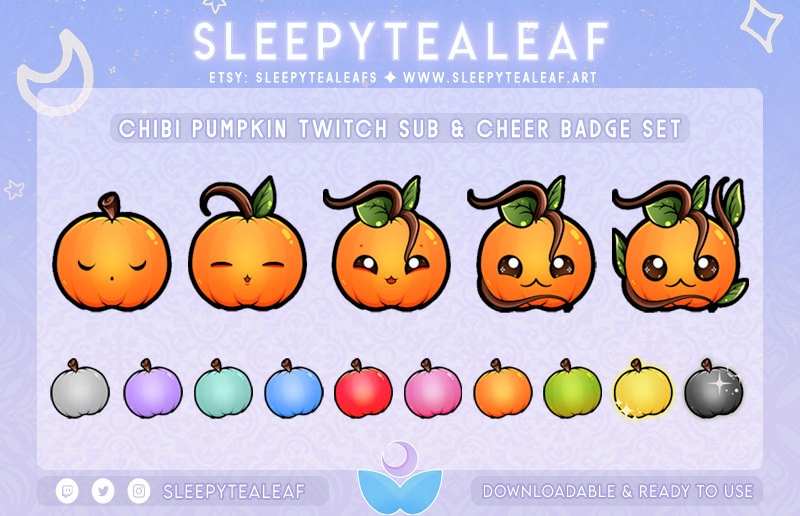 Chibi Pumpkin Sub & Cheer Badges