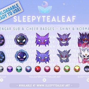 Gastly, Haunter & Gengar Sub/Cheer Badges