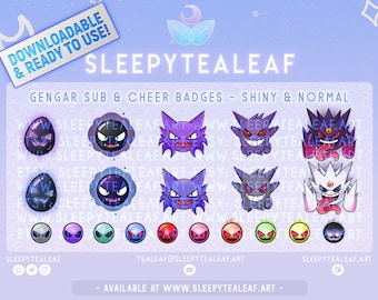 Gastly, Haunter & Gengar Sub/Cheer Badges