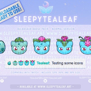 Bulbasaur Twitch Badge Multipack