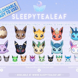 Eeveelution Twitch Badge Multipack