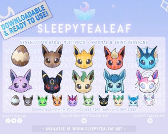 Eeveelution Twitch Badge Multipack