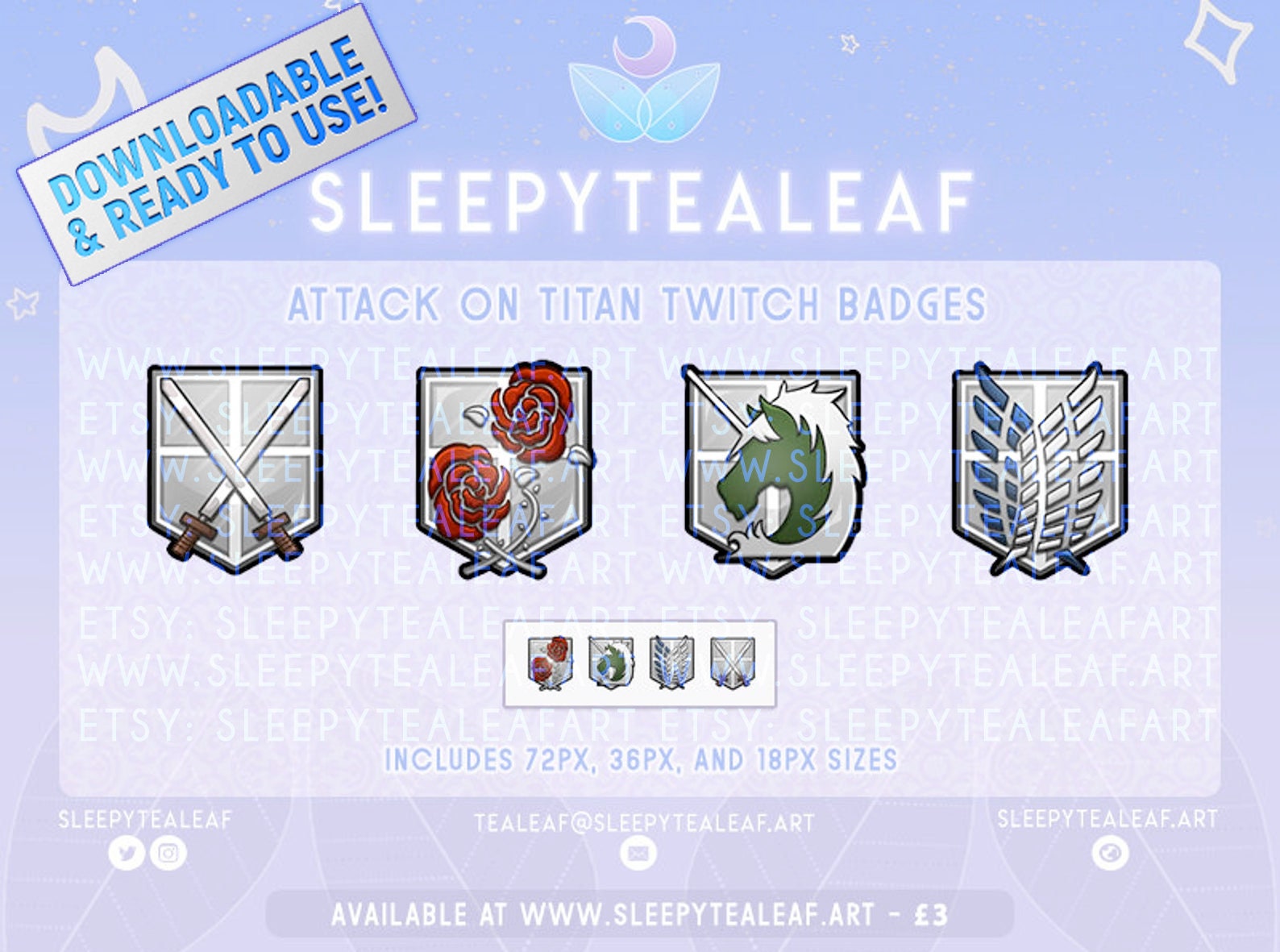Attack on Titan Badges Etsy