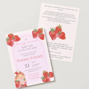 Strawberry Baby Shower Invitation
