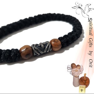 Orthodox Chotki 33 knots bracelet With Olive Wood and Pewter beads