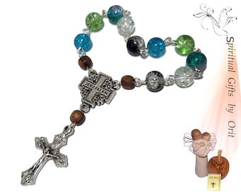 Elegant tiny colorful Finger rosary or chaplet