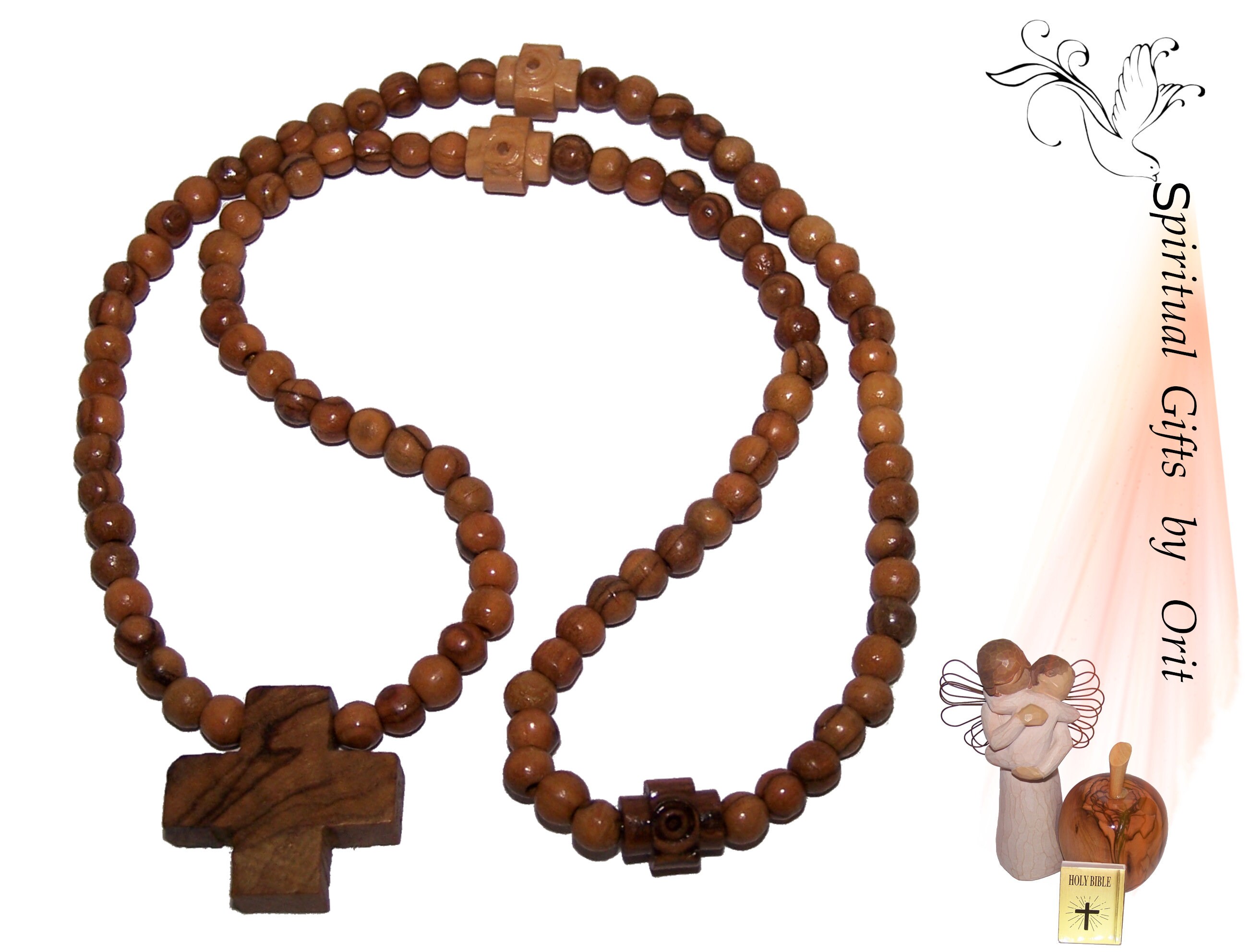 Olive Wood Prayer Beads Orthodox Style 100 X 5mm Beads With Cross Beads From Bethlehem Etsy