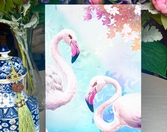 Flamingo Giclée Print: 'Balletic' Bird Art, Limited Edition/ Wall Art/ Mother's Day Present