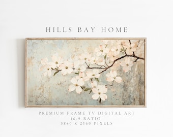 Floral Branch Frame Tv Art, Digital Download Art for Frame Tv, Spring Tv Art, Floral Tv Art, Oil Painting Frame Tv Art, Instant Download