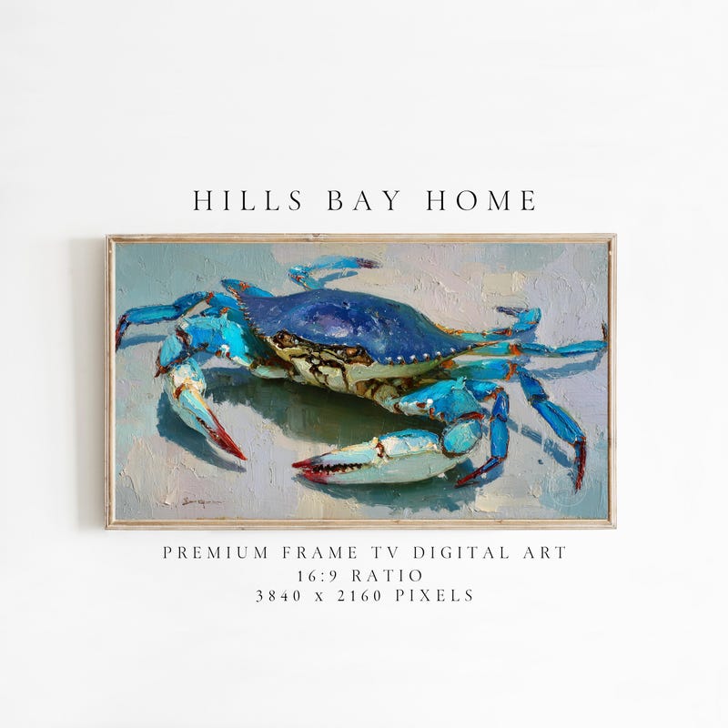 Blue Crab Wall Art Framed - Etsy