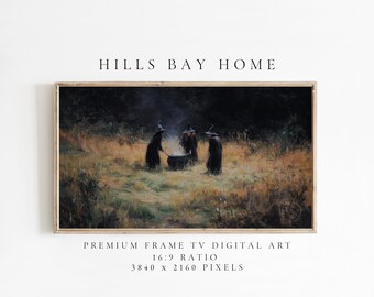 Halloween Frame Tv Art, Digital Download Art for Frame Tv, Fall Tv Art, Witches Tv Art, Painting Frame Tv Art, Spooky Tv Art
