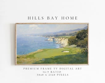 Golf Frame Tv Art, Digital Download Art for Frame Tv, Sports Tv Art, Golfer Tv Art, Oil Painting Frame Tv Art