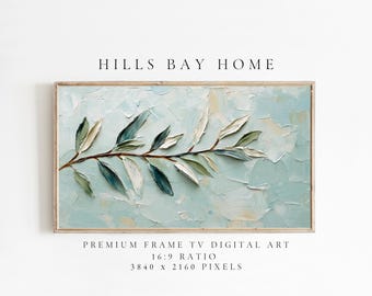 Olive Branch Frame Tv Art, Digital Download Art for Frame Tv, Spring Tv Art, Floral Tv Art, Painting Frame Tv Art, Instant Download