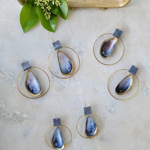 The Sullivan Collection - mussel shell hoop earings