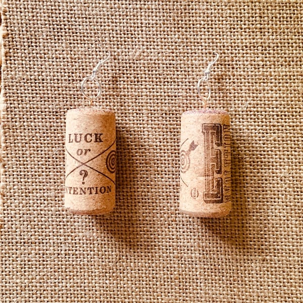 Wine Cork Earrings-- Super light weight & waterproof statement pieces