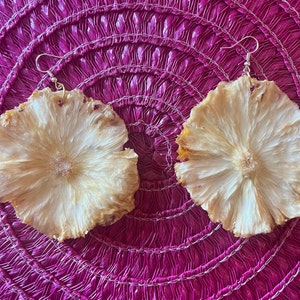 Real Pineapple Dehydrated Fruit Earrings-Get Tropical-Tiki & Cocktail Lovers-Statement Piece-Lightweight
