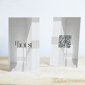 Verticaal visitekaartje met QR-code voor online winkels, websites, portfolio's | Canva-sjabloon | Directe download