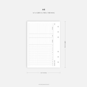 A6 Inserts: Printable Bill Tracker Horizontal Minimal Bill - Etsy