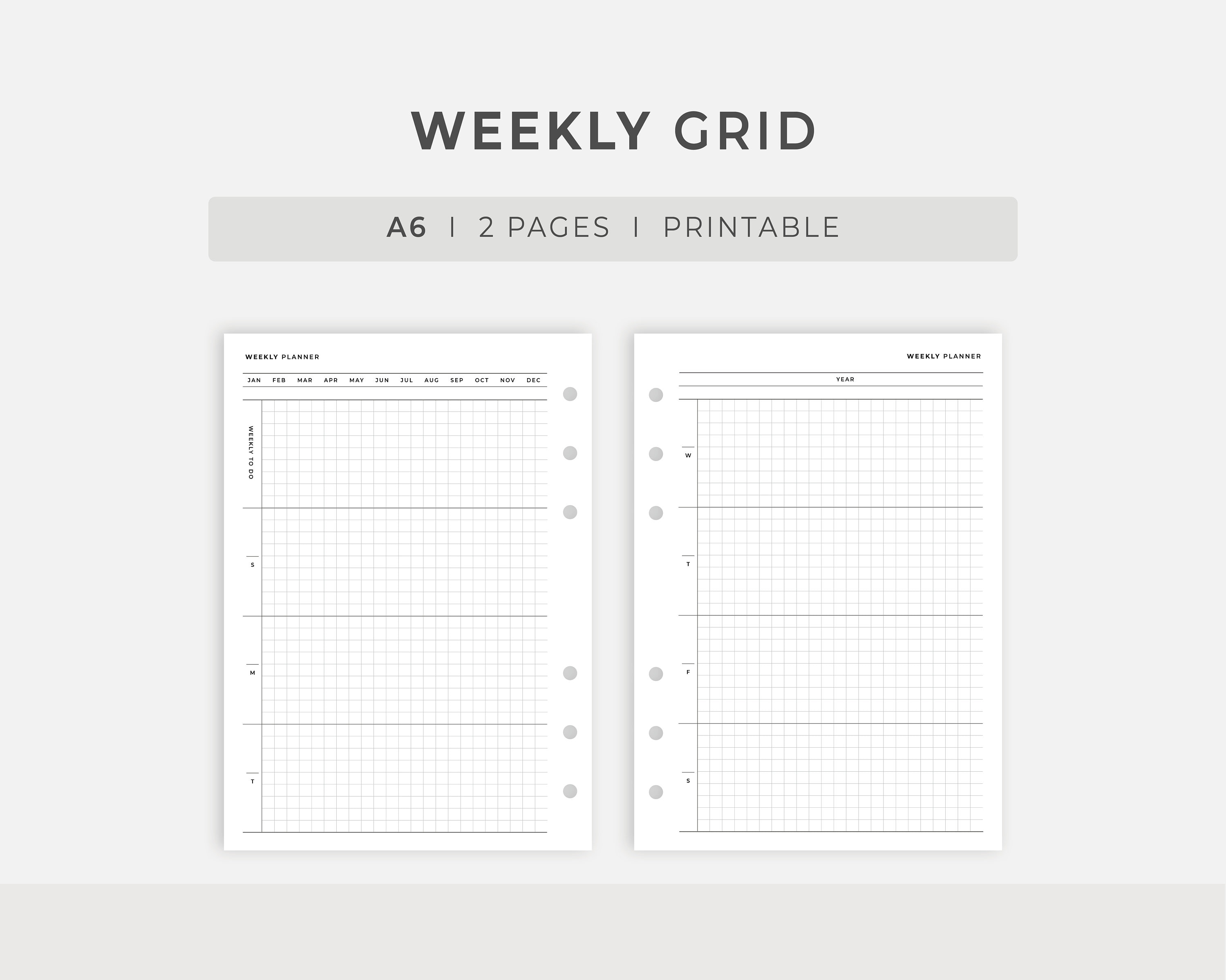 Paper & Party Supplies Calendars & Planners Paper A6 Weekly Planner ...