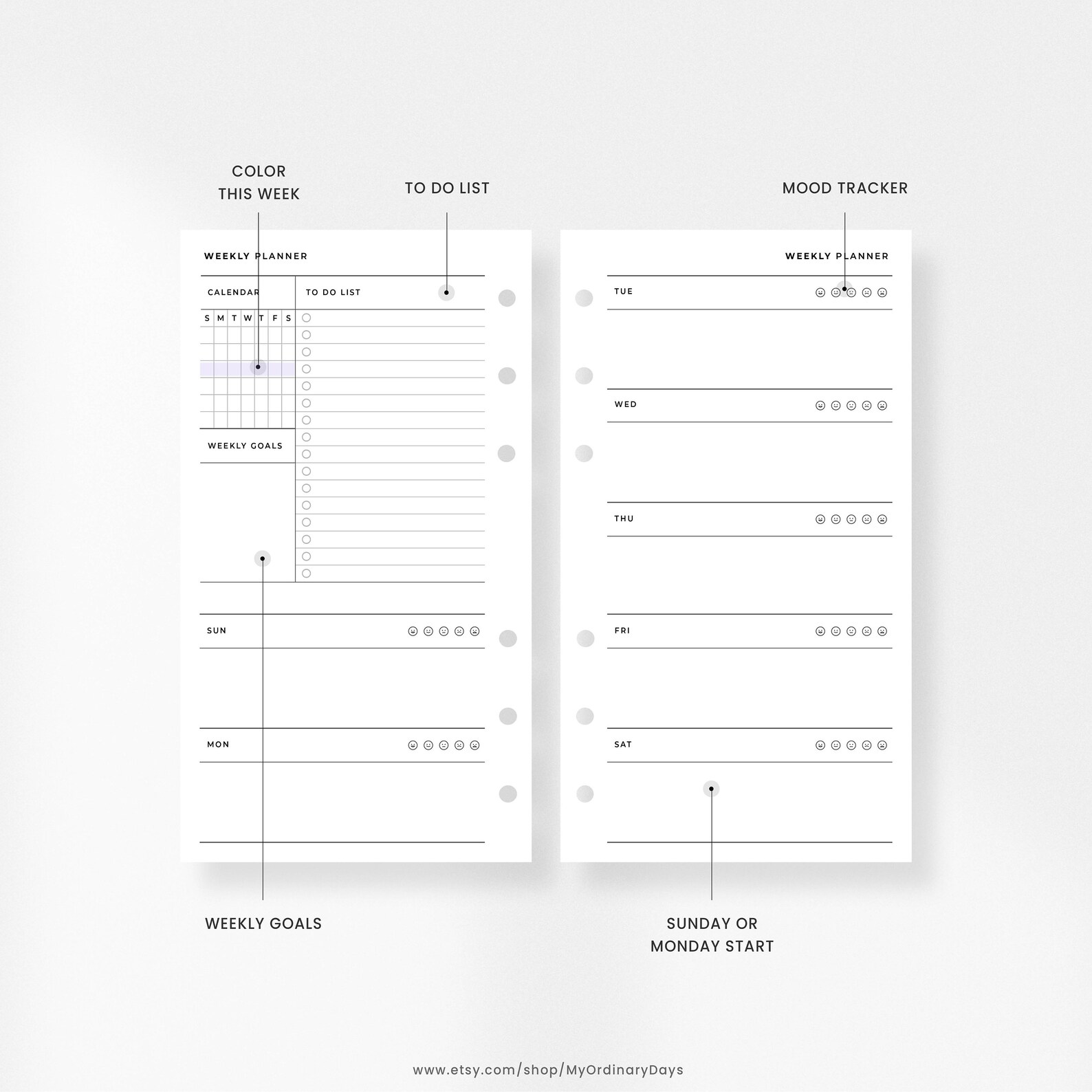 mood-log-printable-personal-insert-2-pages-l-weekly-mood-etsy