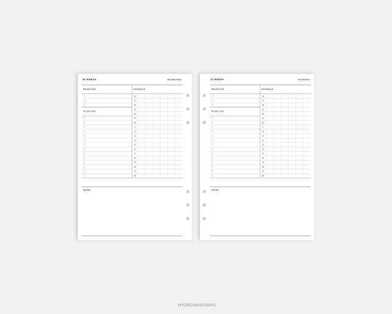 A5 Inserts Daily Planner 2022 Printable I 2022 Dated Bullet Etsy