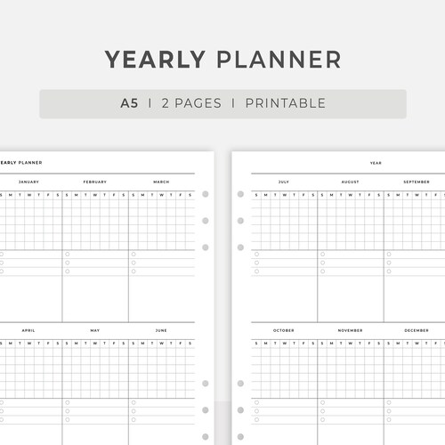 Calendar Printable Undated Happy Planner Classic Yearly | Etsy