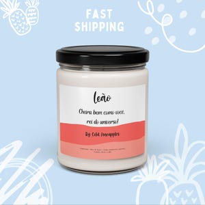 Vela Leao Zodiac Candle – Smells as good as you, king of the universe! | Funny Horoscope Gift | Brazilian Soy Candle | Astrology Gift