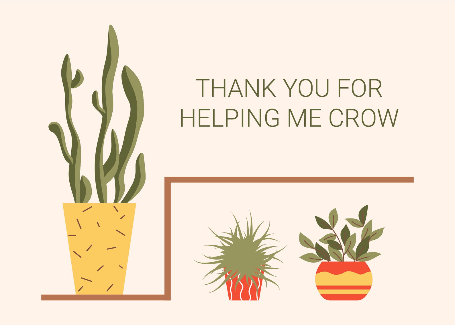 Plant Thank You Card Thank You Card Printable appreciation Etsy