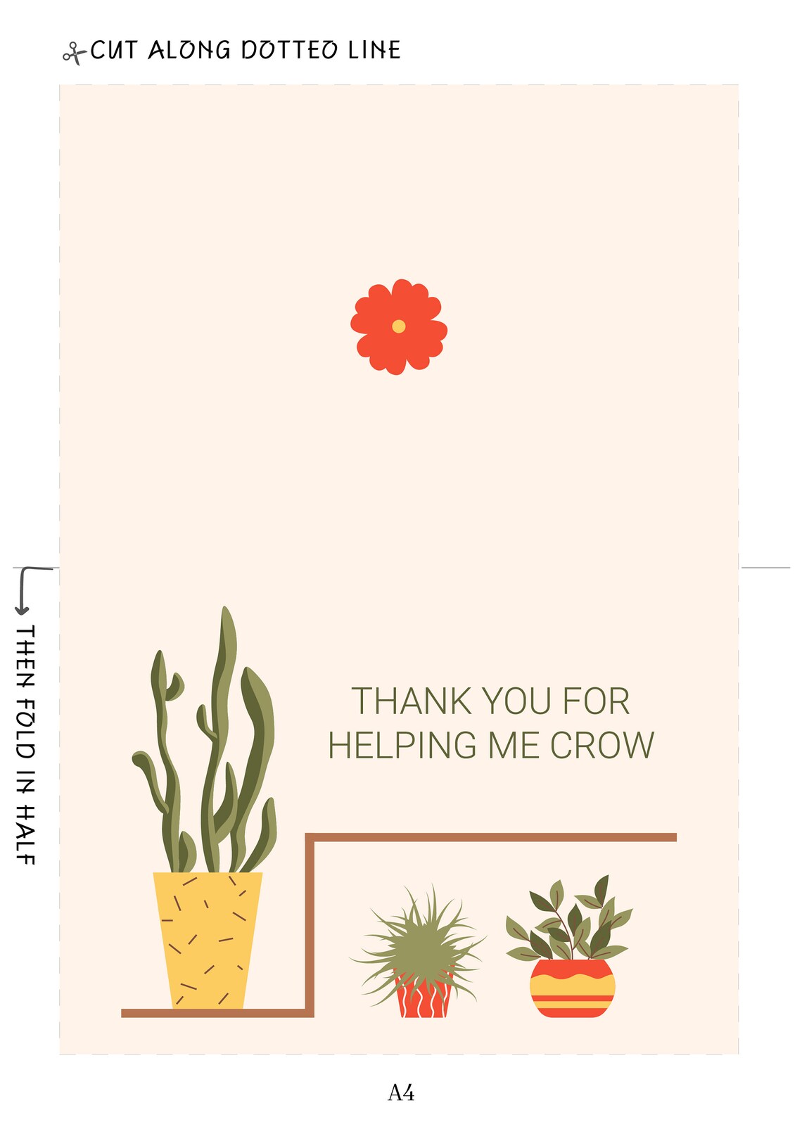 Plant Thank You Card Thank You Card Printable appreciation | Etsy