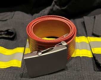 Handmade Upcycled Fire Hose Belt with Slider Buckle