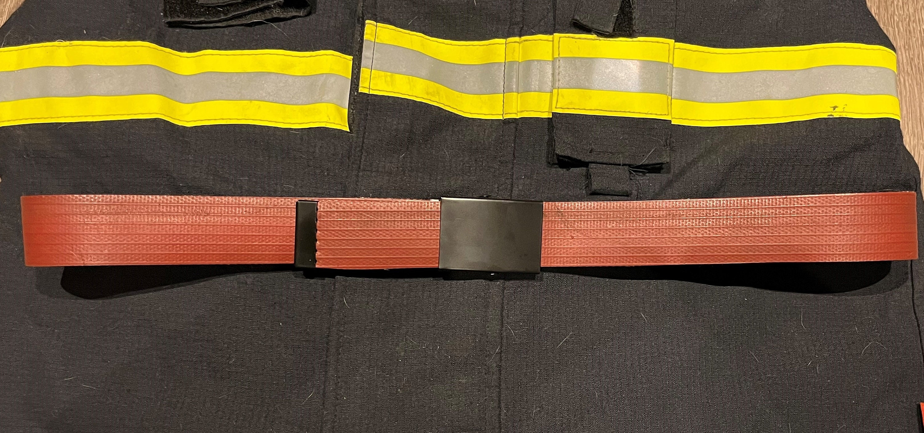Handmade Upcycled Fire Hose Belt With Black Slider Buckle Etsy UK