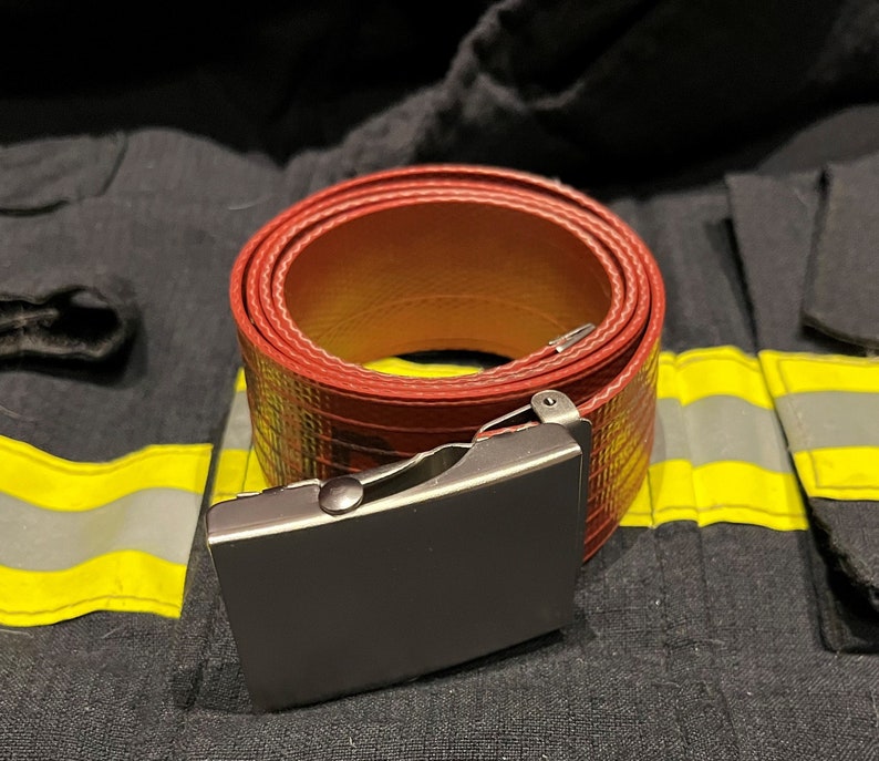 Handmade Upcycled Fire Hose Belt With Slider Buckle Etsy