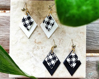 Polymer Clay Earrings | Handmade | Minimalistic | Boho | Lightweight | Stylish | Black n' White