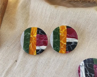 Polymer Clay Earrings | Unique and lightweight | Luxurious | Stylish | Marble effect | One of a kind