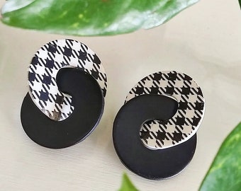 Polymer Clay Earrings | Handmade | Minimalistic | Boho | Lightweight | Stylish | Black n' White