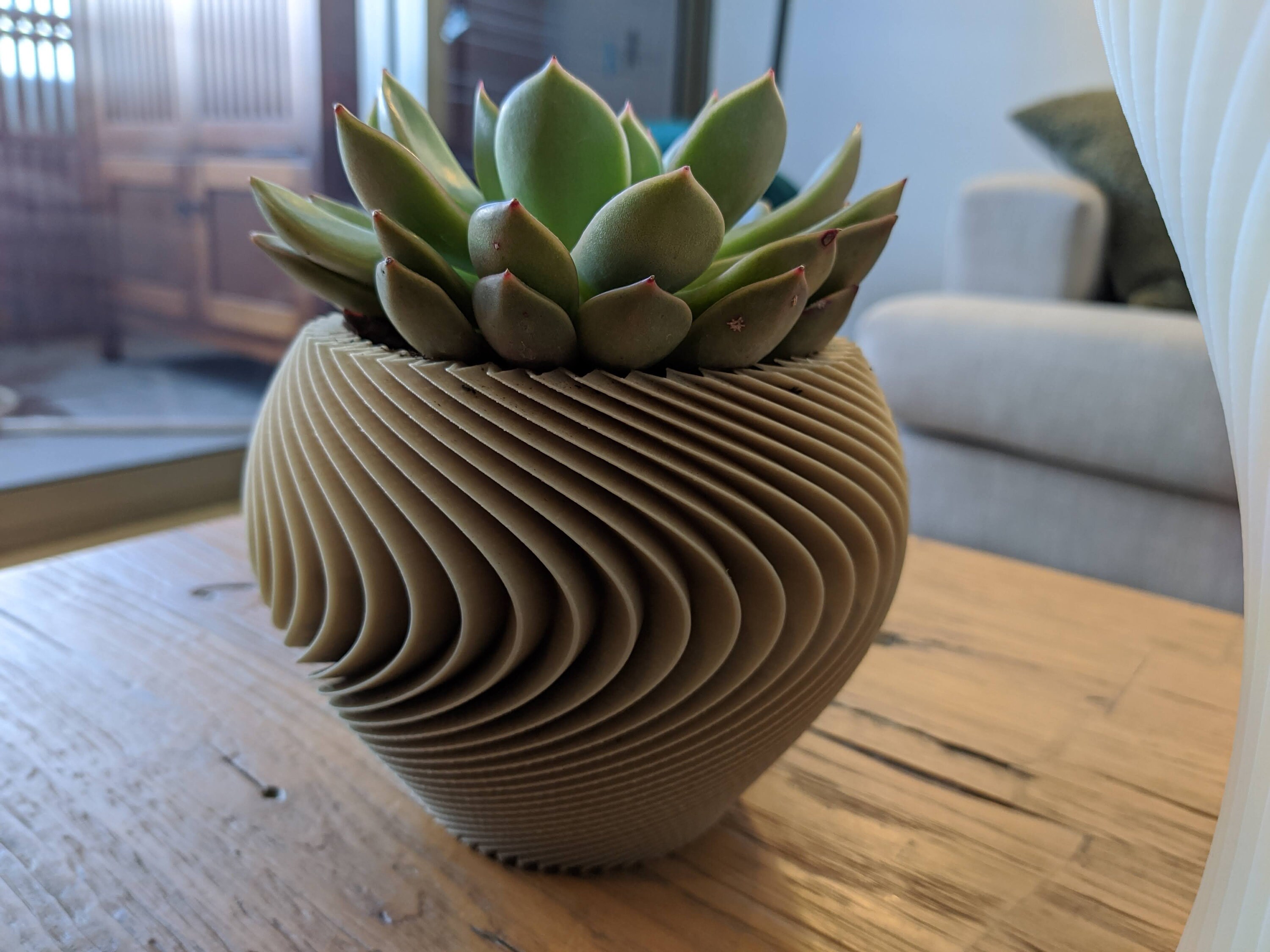 Curvy Planter Maceta de planta impresa en 3D hecha con | Etsy