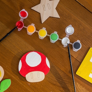 Wood Mario Cutouts – Painting Activity, Party Favors