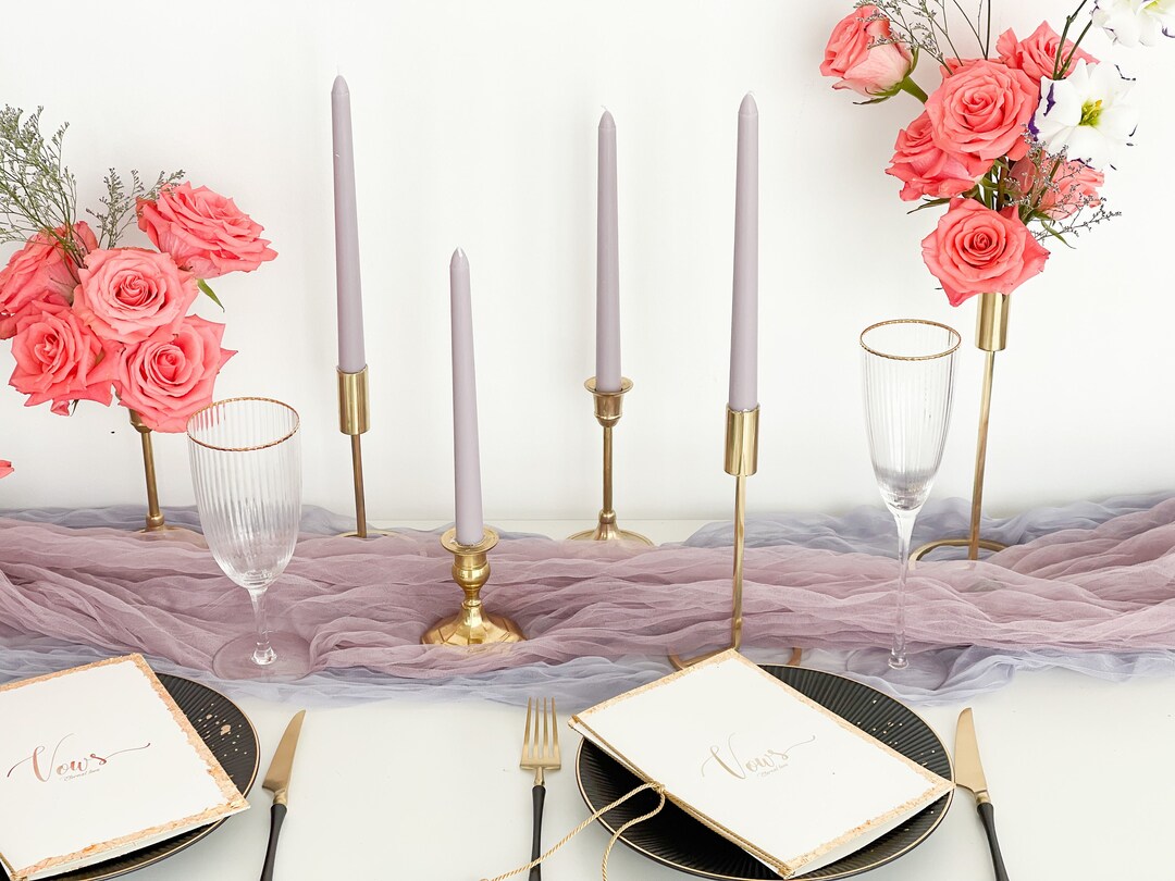 Purple Taper Candles Lavender Taper Candle Pastel Candle Etsy