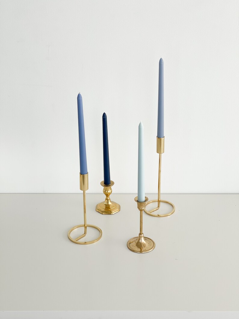 Blue Mix Taper Candles Pastel Candle Candle Sticks Scented Etsy