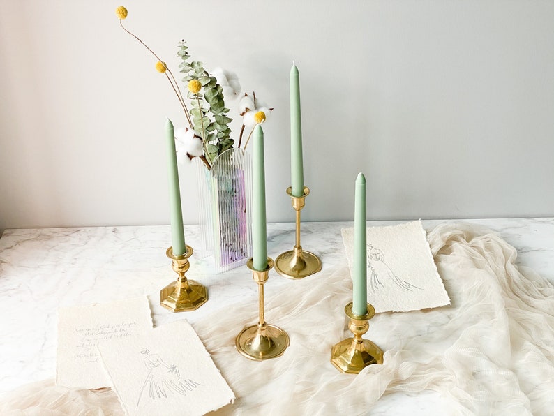 Green Taper Candle, Mint Taper Candles, Pastel Candle, Candle Sticks, Scented Taper Candles, Taper Candles, Valentine's day candle image 2
